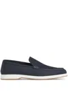 Enrico Mandelli Leather Loafers In Blau