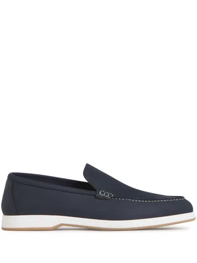 Enrico Mandelli Leather Loafers In Blau