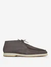 Enrico Mandelli Nubuck Leather Ankle Boots In Brown