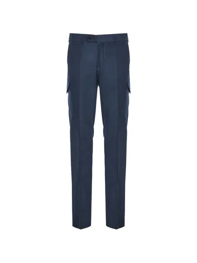 Enrico Mandelli Pressed-crease Cargo Pants In Blue
