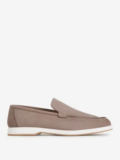 Enrico Mandelli Yacht Leather Loafers In Beix