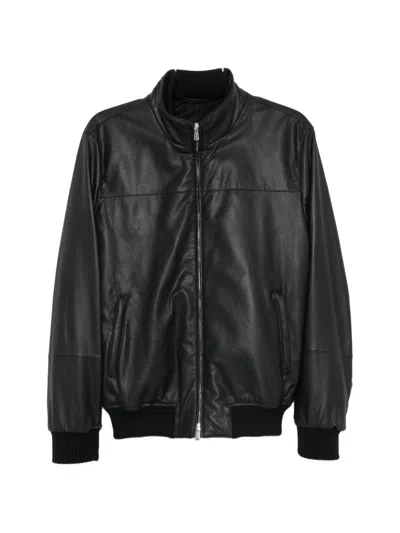 Enrico Mandelli Zip-up Leather Jacket In Black