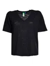 Ensea V-neck Short-sleeve T-shirt In Black