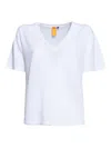 Ensea V-neck Short-sleeve T-shirt In White