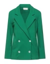 Ensemble Woman Blazer Green Size 6 Cotton, Elastane In Green