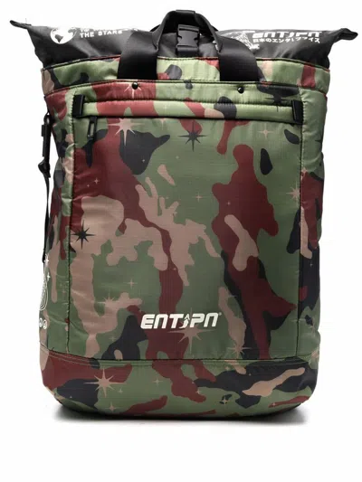 Enterprise Japan Camouflage Backpack In Marrone E Verde