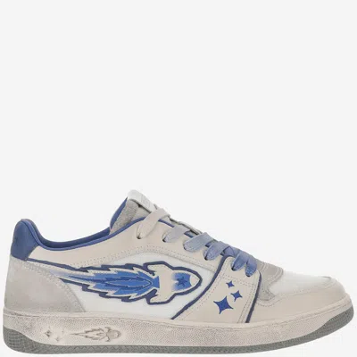 Enterprise Japan Leather And Mesh Rocket Sneakers In White