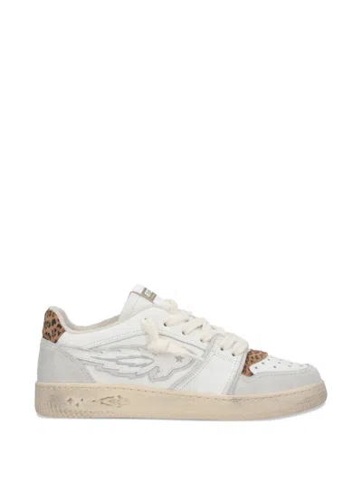 Enterprise Japan Leopard Detail Sneakers In White