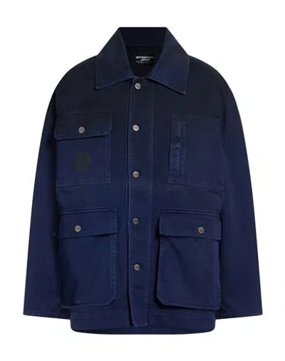 Enterprise Japan Man Jacket Navy Size M Cotton In Blue
