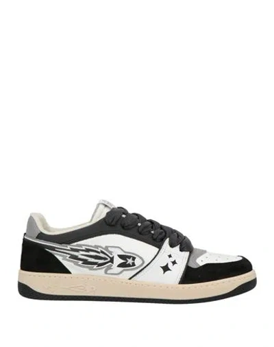 Enterprise Japan Man Sneakers Black Size 9 Calfskin, Textile Fibers