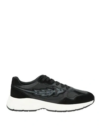 Enterprise Japan Man Sneakers Black Size 9 Cow Leather, Textile Fibers