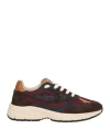 Enterprise Japan Man Sneakers Burgundy Size 9 Cow Leather, Textile Fibers In Red