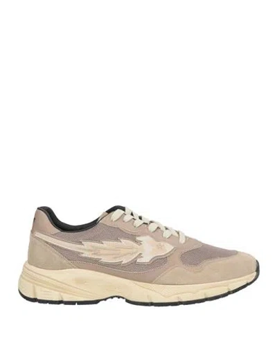 Enterprise Japan Man Sneakers Light Brown Size 9 Cow Leather, Textile Fibers