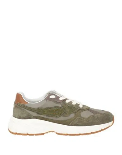 Enterprise Japan Man Sneakers Military Green Size 9 Cow Leather