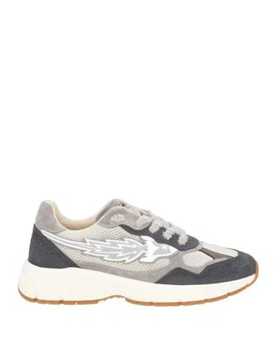 Enterprise Japan Man Sneakers Slate Blue Size 10 Cow Leather, Textile Fibers