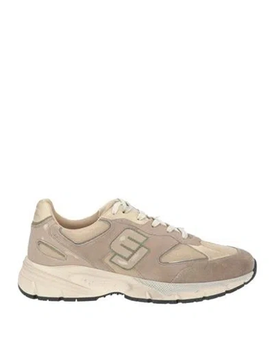 Enterprise Japan Man Sneakers Taupe Size 8 Cow Leather, Calfskin, Textile Fibers In Neutral