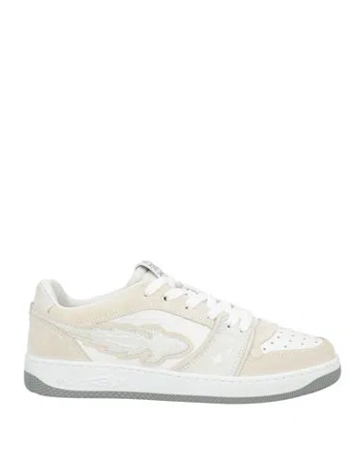 Enterprise Japan Man Sneakers White Size 9 Calfskin, Cow Leather