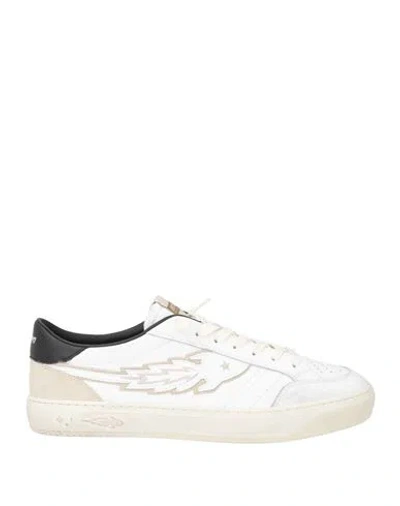 Enterprise Japan Man Sneakers White Size 9 Calfskin, Cow Leather In Multi