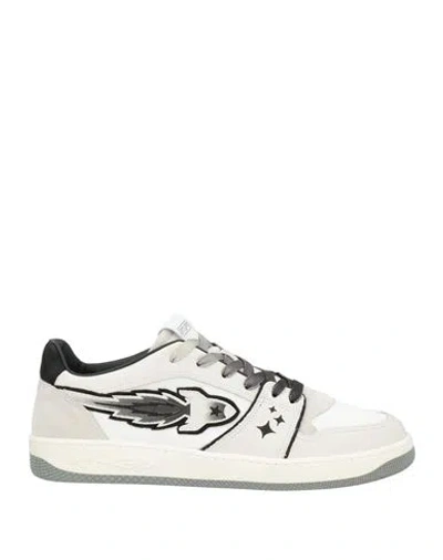 Enterprise Japan Man Sneakers White Size 9 Calfskin, Textile Fibers, Cow Leather In Multi