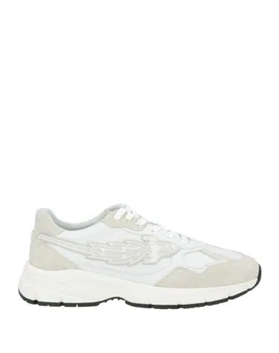 Enterprise Japan Man Sneakers White Size 9 Cow Leather, Textile Fibers In Multi