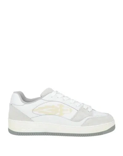 Enterprise Japan Man Sneakers White Size 9 Textile Fibers, Cow Leather In Multi