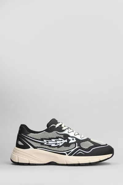 Enterprise Japan Run Rocket Sneakers In Black Leather And Fabric