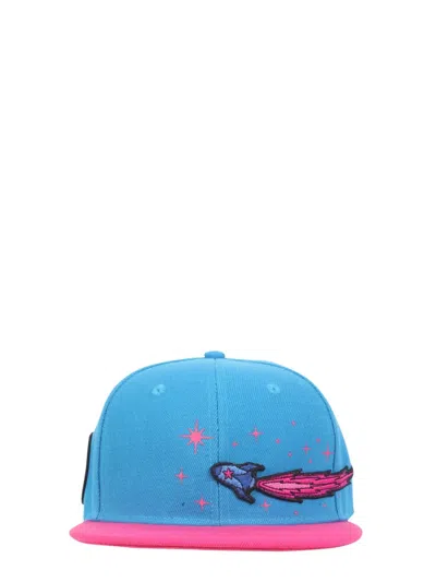 Enterprise Japan Stylish Snapback Hat With Contrasting Flat Visor In Blue