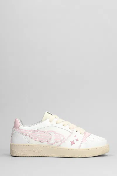 Enterprise Japan Trainers In White Leather In White And Pink