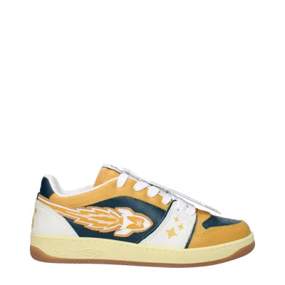 Enterprise Japan Trainers Rocket Man Leather Green/mustard In Gold