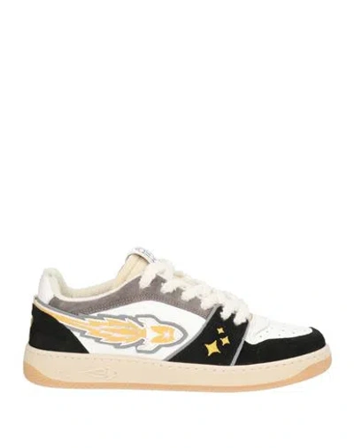 Enterprise Japan Woman Sneakers Black Size 5 Cow Leather, Calfskin In Multi