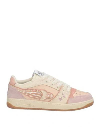 Enterprise Japan Woman Sneakers Blush Size 8 Cow Leather, Textile Fibers, Calfskin In Pink