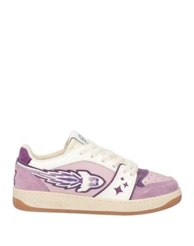 Enterprise Japan Woman Sneakers Lilac Size 7 Cow Leather, Textile Fibers, Calfskin In Purple