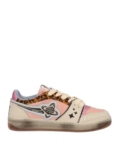 Enterprise Japan Woman Sneakers Pink Size 6 Leather, Textile Fibers