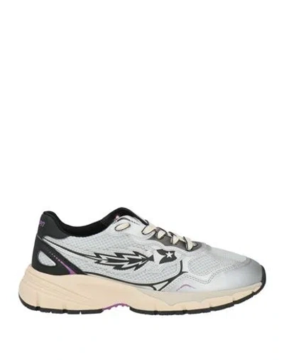 Enterprise Japan Woman Sneakers Silver Size 7 Leather, Textile Fibers In Multi