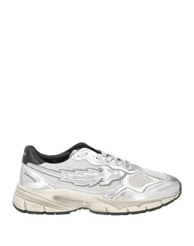 Enterprise Japan Woman Sneakers Silver Size 8 Leather, Textile Fibers