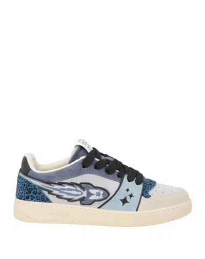 Enterprise Japan Woman Sneakers Sky Blue Size 11 Cow Leather In Multi