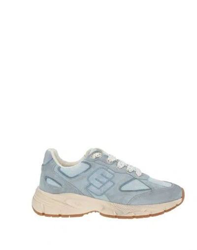 Enterprise Japan Woman Sneakers Sky Blue Size 8 Leather, Textile Fibers