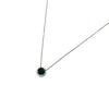 Enti Ana Women's Gold / Green Emerald Solitaire Necklace