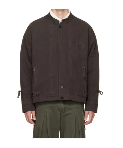 Entire Studios Alcove Button-front Casual Jacket In Brown