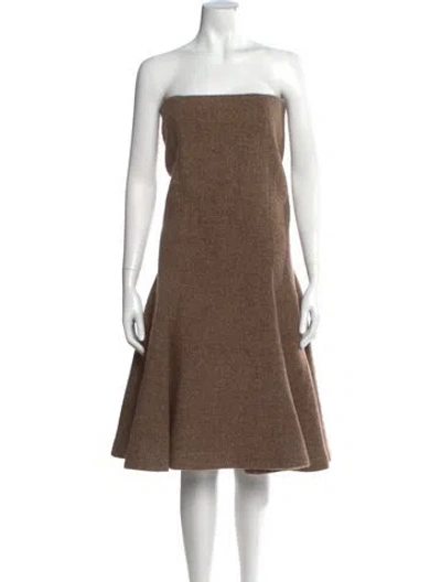 Pre-owned Entire Studios Alpaca Mini Dress In Brown