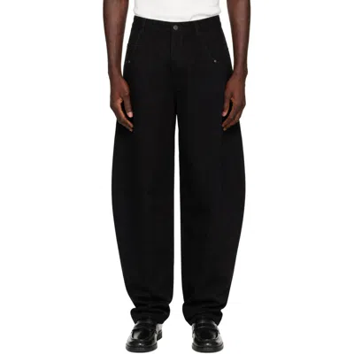 Entire Studios Ascent Barrel-leg Jeans In Black