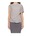Entire Studios Asymmetric Draped Blouse In Multi