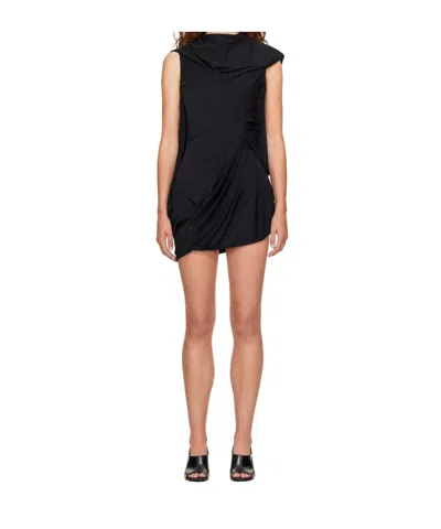 Entire Studios Asymmetric Layered Dress In Black