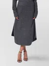 Entire Studios Asymmetric Midi Skirt Ribbed Waistband In Gray