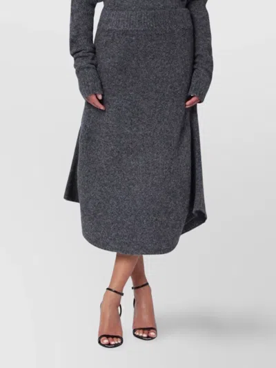 ENTIRE STUDIOS ASYMMETRIC MIDI SKIRT RIBBED WAISTBAND