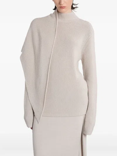 ENTIRE STUDIOS ASYMMETRIC RIBBED KNIT SWEATER