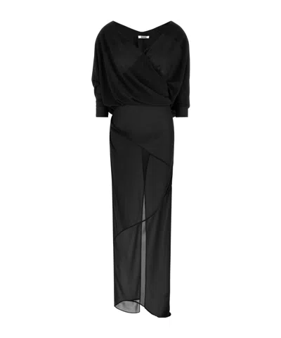 Entire Studios Asymmetric Wrap Maxi Dress In Black