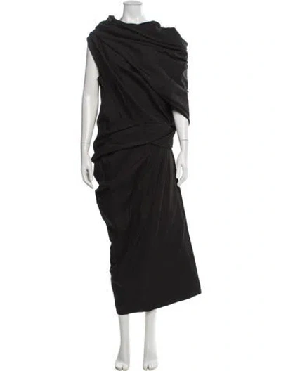 Pre-owned Entire Studios Asymmetrical Long Dress In Black