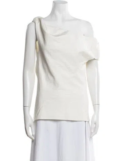 Pre-owned Entire Studios Asymmetrical Sleeveless Top In White