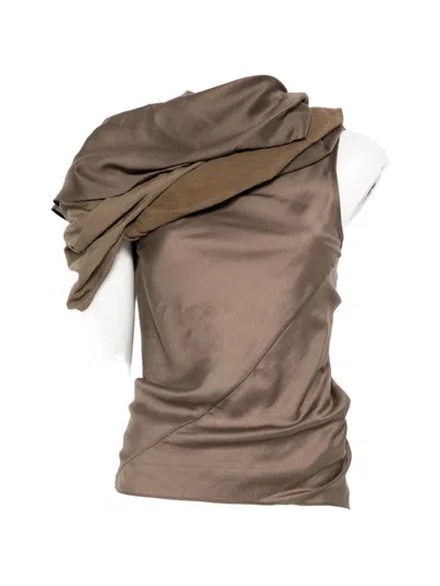 Entire Studios Asymmetric-neck Top In Brown